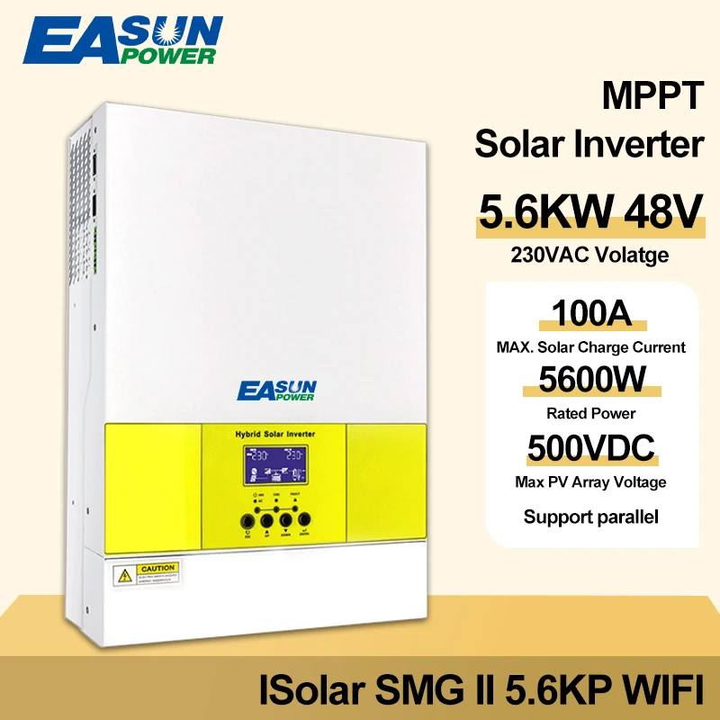 EASUN POWER 5.6KW Soalr Inverter PV input 500Vdc 5500W Power MPPT 100A Charger 220VAC 48VDC Pure Sine Wave inverter With WiFI