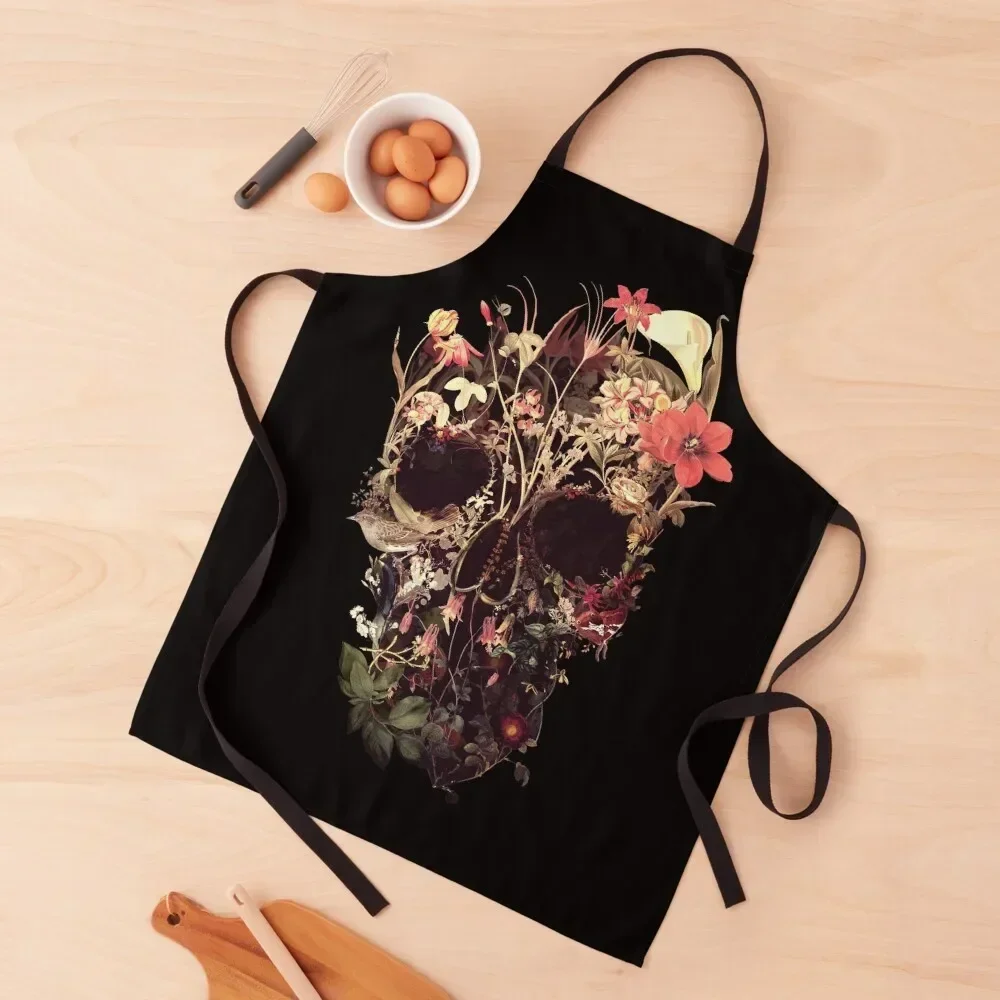 

Bloom Skull Apron bib christmas decoration Things For Kitchen for women halloween Apron