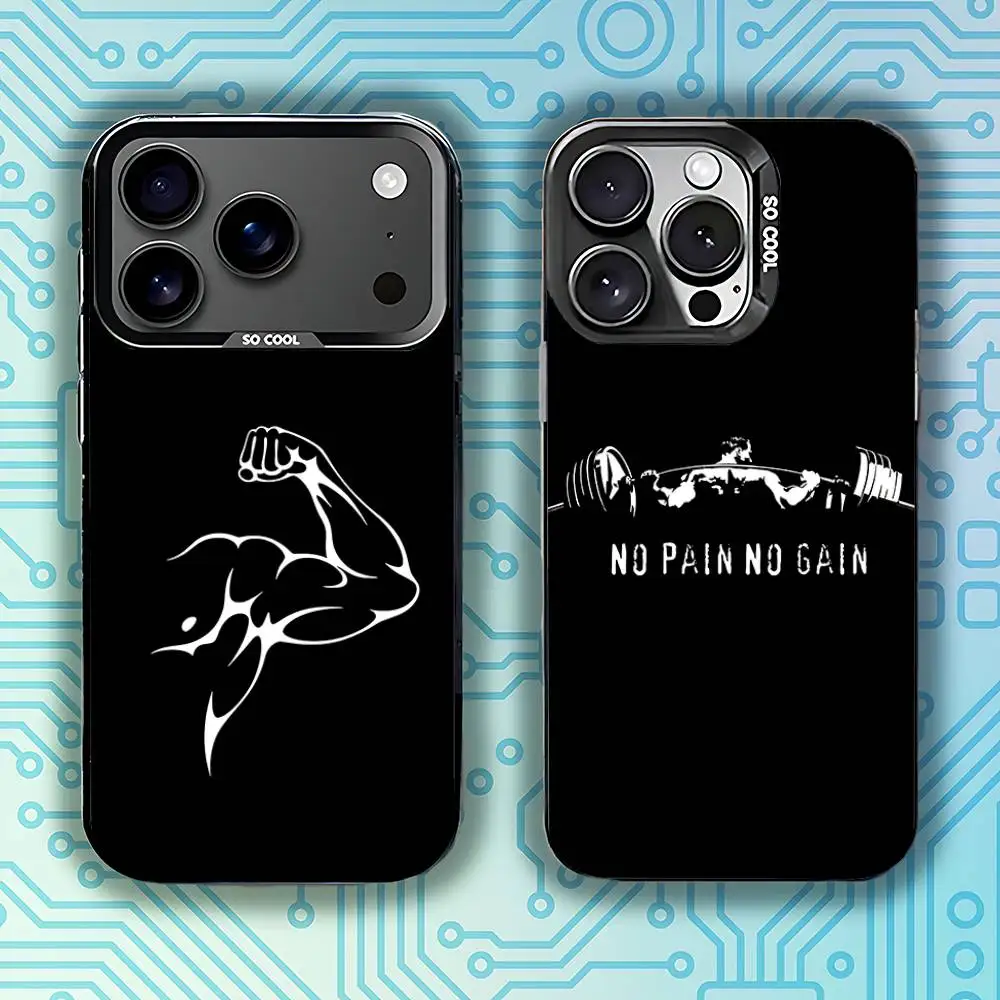 

Gym Fitness Bodybuilding Phone Case For iPhone 17,16,15,14,13,12,11,Pro,Max,Plus,E,Air,Mini Black Tpu Cover