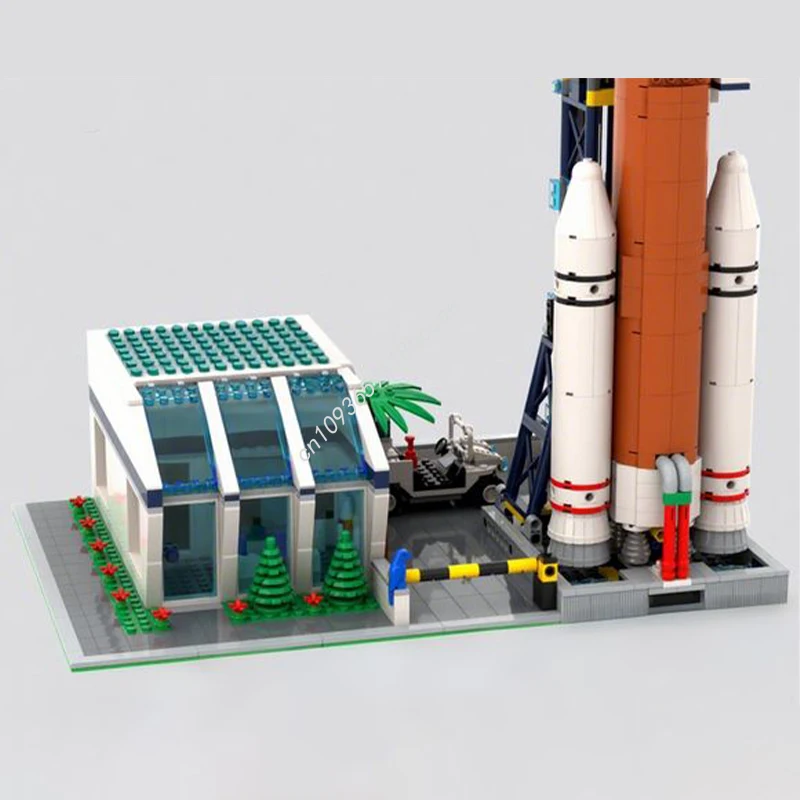 1213 Uds. MOC Rocket Center bloques de construcción Modular ensamblar cumpleaños niños juguetes de ladrillo idea de arquitectura regalos de navidad