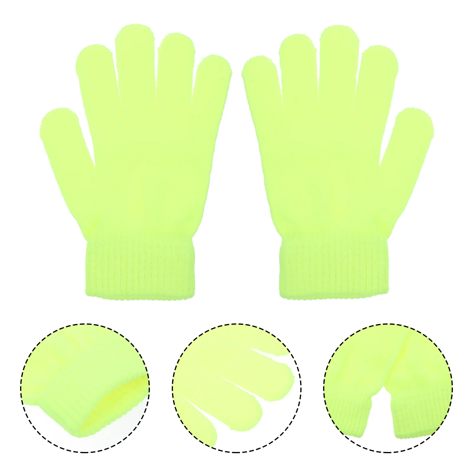 4 Pairs Biking Gloves for Men Fluorescent Winter Knitted Miss Outdoor Riding Work