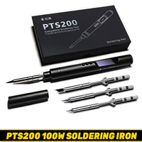 PTS200 Smart Electric Soldering Iron 100W Mini Portable Fast Heating Soldering Station Universal TS101/TS100 Soldering Iron Tip