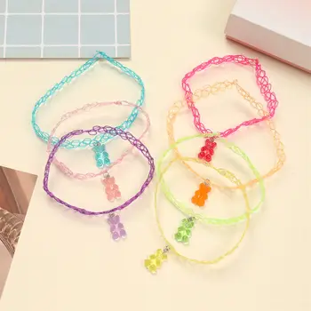 5件式Y2K風格可愛小熊彩虹吊墜兒童卡通飾品彈性項鍊派對首飾禮物 10 最佳銷售 彩虹首飾 - №6