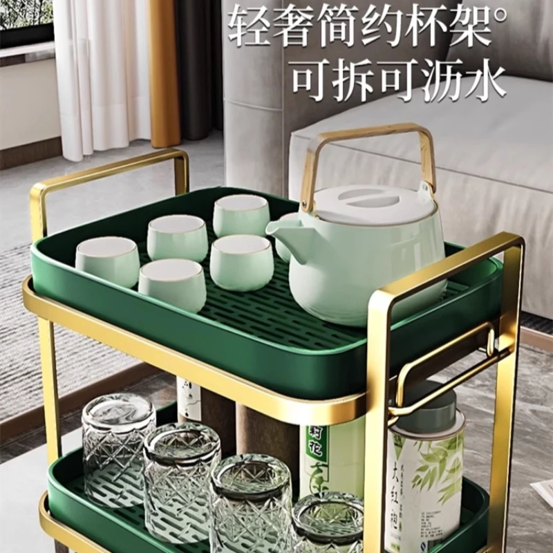 Double Layer Desktop Cup Drain Rack Kitchen Sideboard Glass Teacup Holder Tabletop Storage Organizer
