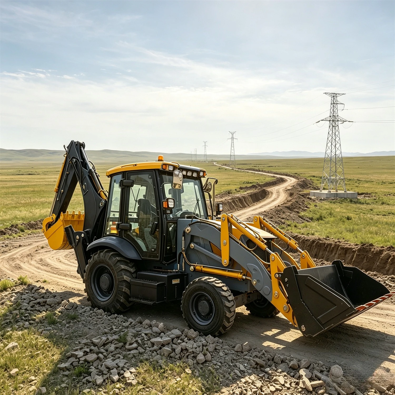 Wholesale Twin Backhoe Loaders Heavy Duty Hydraulic Digging Loading Machine 4x4 Wheel Backhoe Loader Factory Price