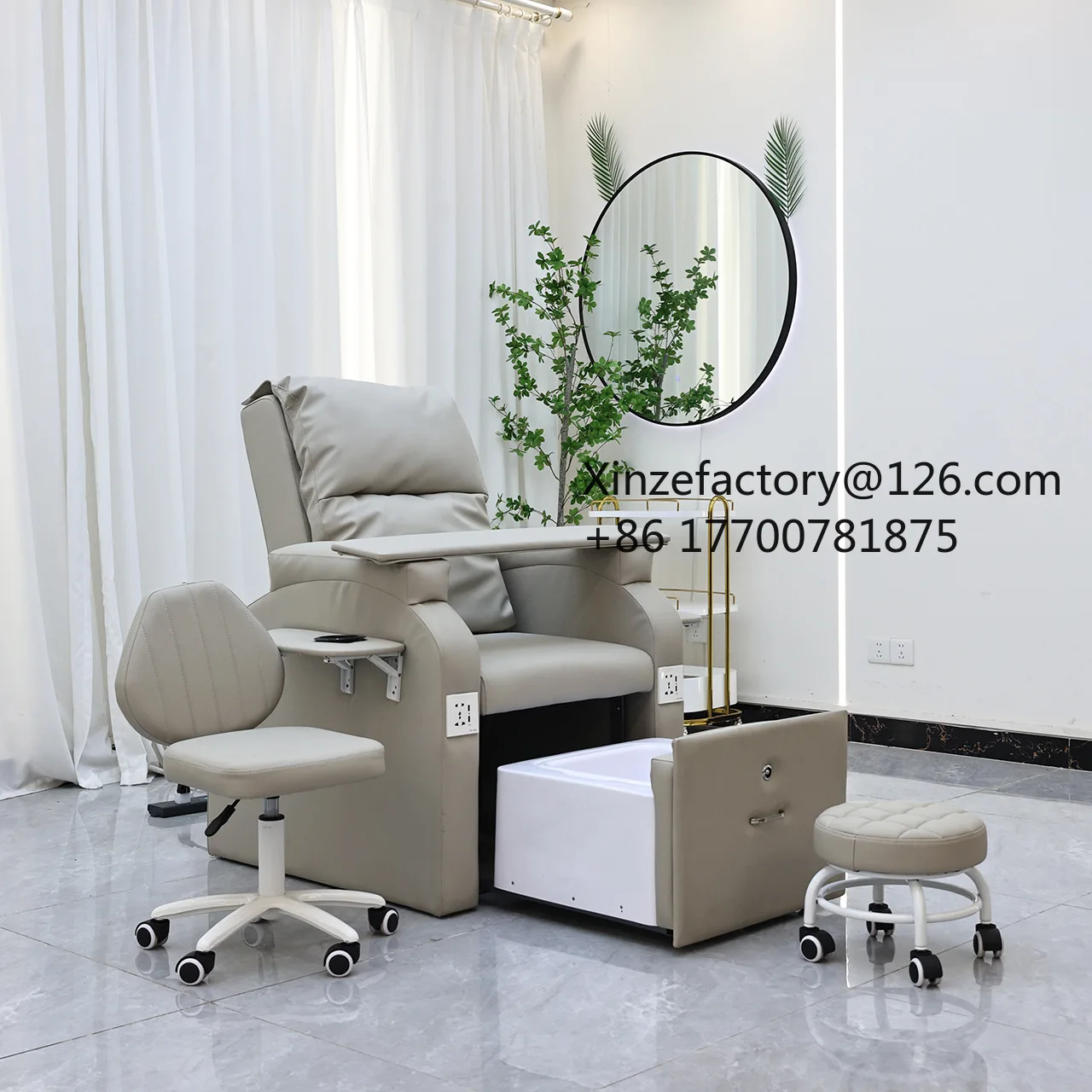 Factory Direct 2026 Top Rated Nail Art Foot Bath Sofa Water Pipe Free Foot Therapy Foot Massage Multifunctional Integrated