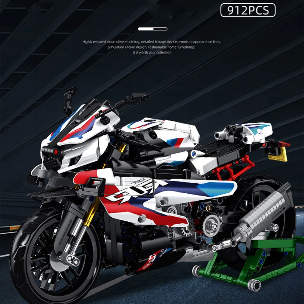 

Advanced Technic Motorcycle Model Kit for Adults & Teens, DIY Assembly Racing Bike Building Blocks, Cool Boy Gift