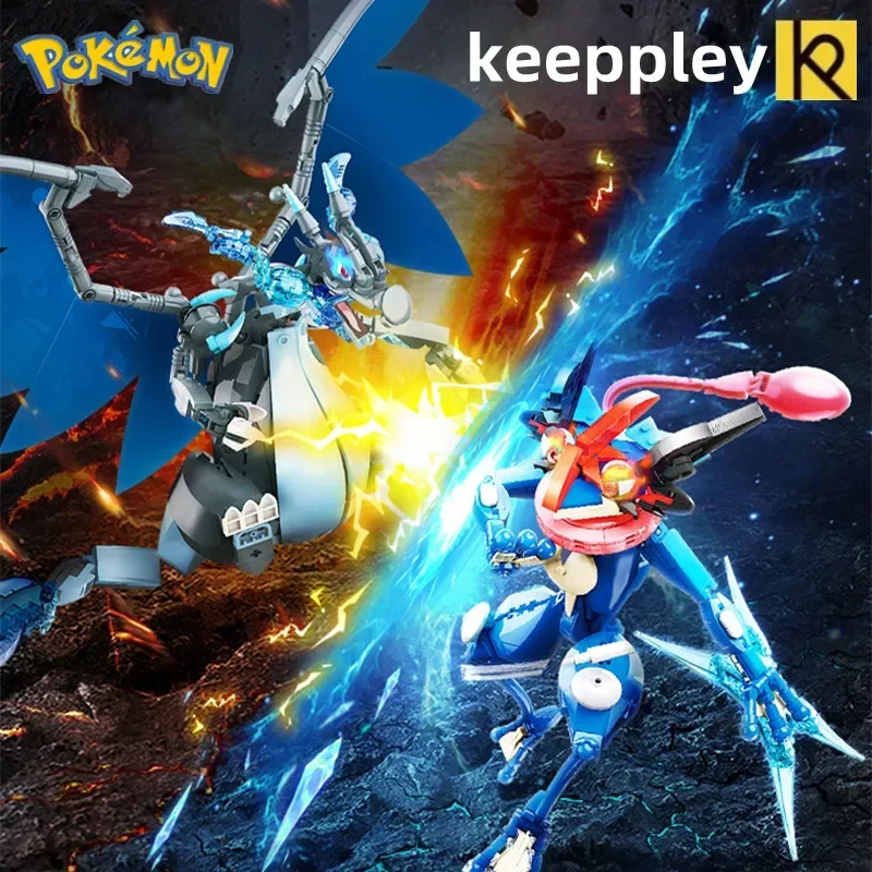 

keeppley genuine Pokemon building blocks Super Charizard X model Greninja classic anime birthday gift children's toy ornaments