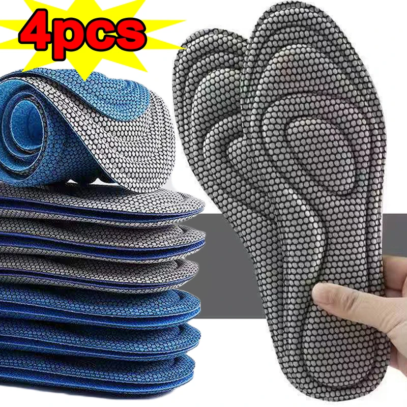 

4D Memory Foam Orthopedic Insoles for Shoes Antibacterial Deodorization Sweat Absorption Insert Sports Running Cushion Pads