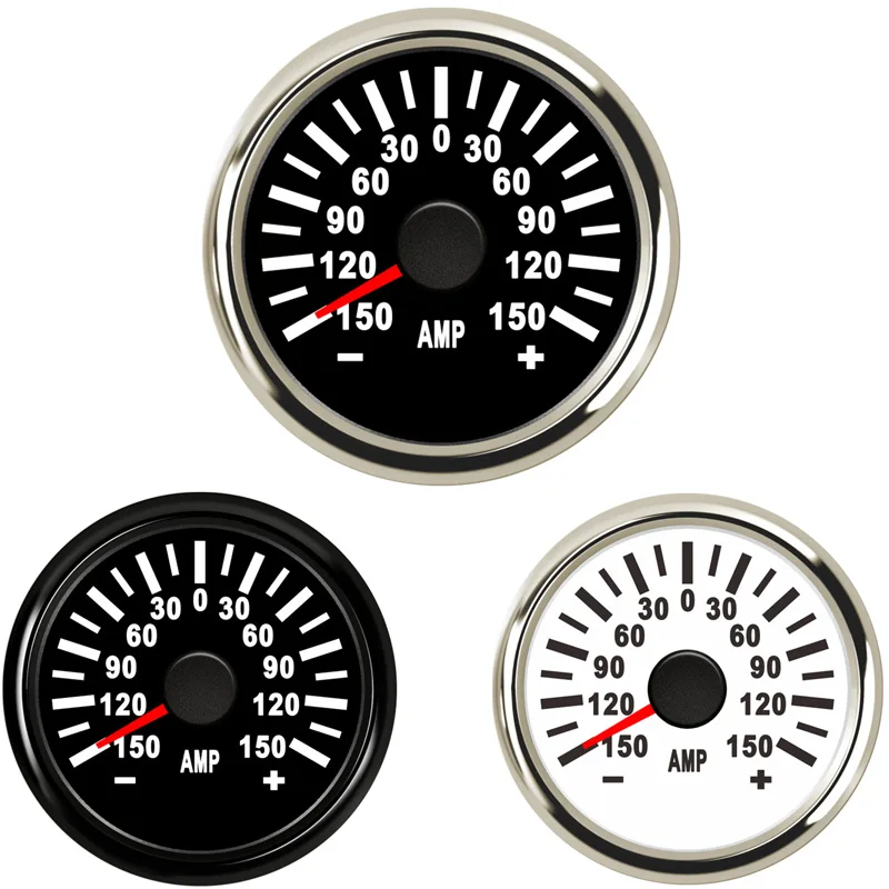 Auto Amp Gauges Modified 52mm Pointer Ammeters 0-150A Amperemeters Lcd Ampere Meters Red Backlight with Shunt