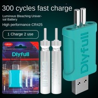 CR425 USB Charger Electric Buoy Tackle 2 Holes Fishing Float Battery Lake River Luminous Bobber Electronic Floats Batteries