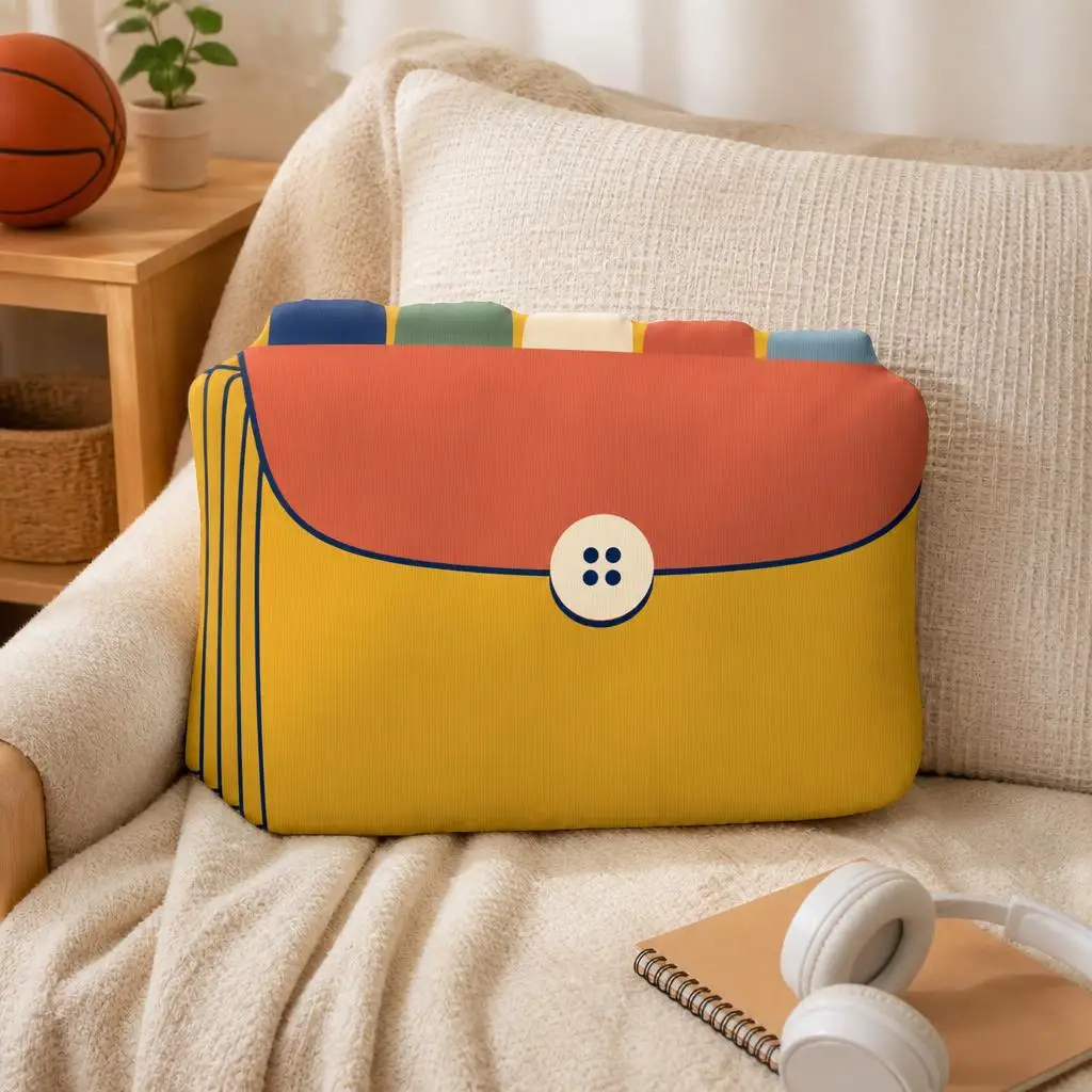 Accordion File Folder Throw Pillow Office Organizer Cushion Irregular Stuffed Pillow Desk Decor Home Office Gift for Workers
