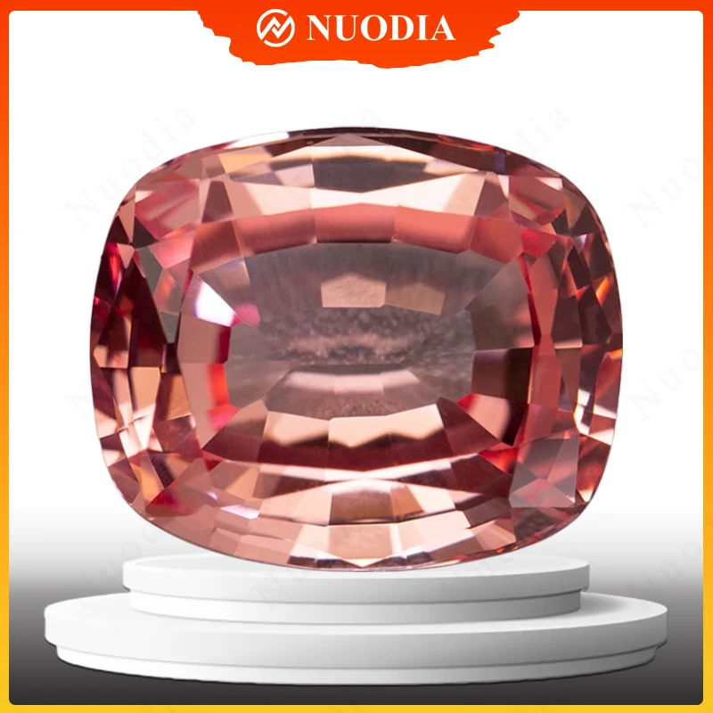 

New High Quality Ice Long Cushion Cut Lab Grown Padparadscha Stone Synthetic Corundum Padparadscha Sunset Orange Color Gemstones