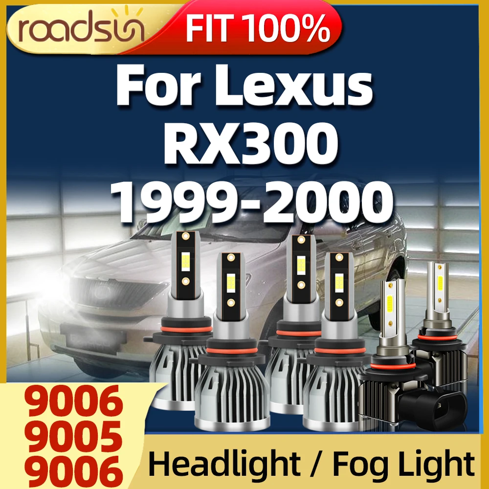 

Roadsun 2/6Pcs Car Light 110W 26000LM 9005 3570 CSP LED Headlights 9006 Bulbs Auto Turbo 6000K White For Lexus RX300 1999-2000