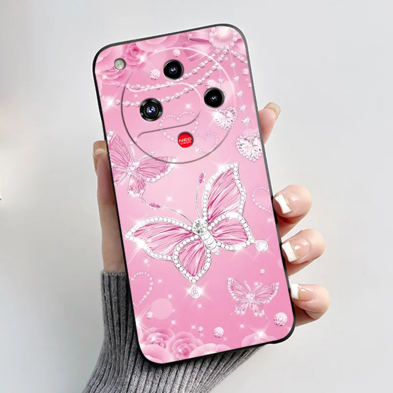 Printing Pattern Case For ZTE Nubia Focus 2 5G Soft Silicone Black Shell Cover Cute Flower Cartoon Casing