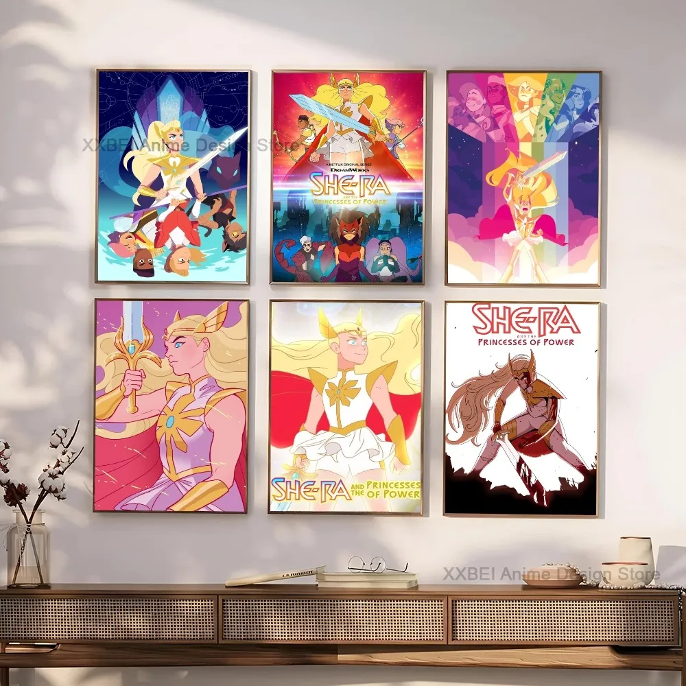 1pc She-Ra: Princess of Power Cartoon Poster Sticker Bedroom Study Wall Art Hanging Painting Decor High Quality Printed Matter