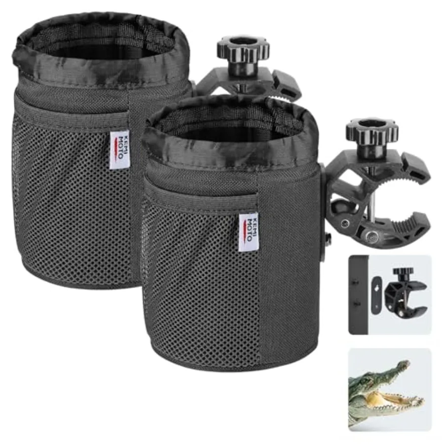 

Держатель для стаканов на мотоцикл из ткани Оксфорд с зажимом типа «аллигатор» 0,6-1,5 дюйма, универсальный держатель для бутылок с водой и стаканов, аксессуар для мотоцикла