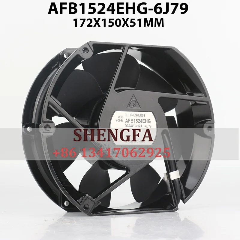 Delta 5V 12V 48V DC 24V 3.12A mute Super high air volume double ball bearing 17251 172X150X51MM 17CM AFB1524EHG-6J79 cooling fan