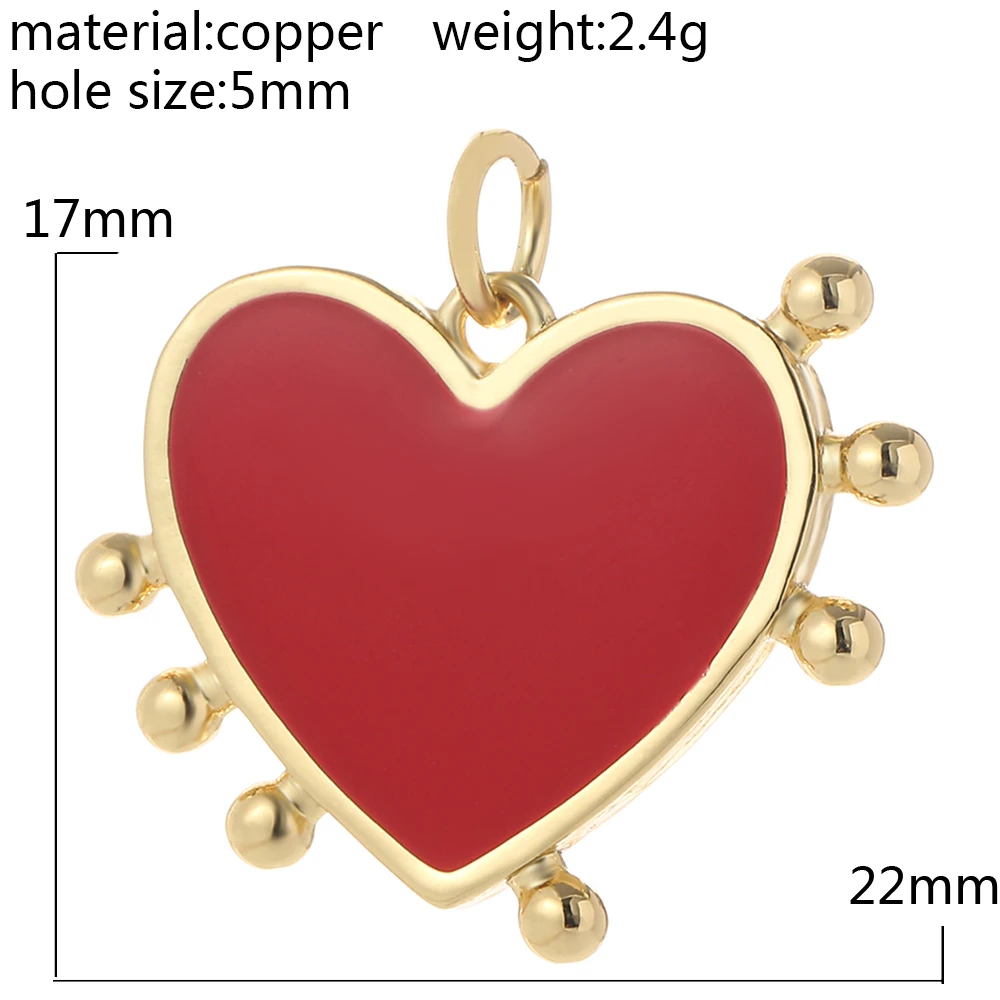 Cute Red Heart Charms for Jewerlry Making Supplies Bohemian Love Gold Color  Diy Earrings Necklace Bracelet Excellent Quality