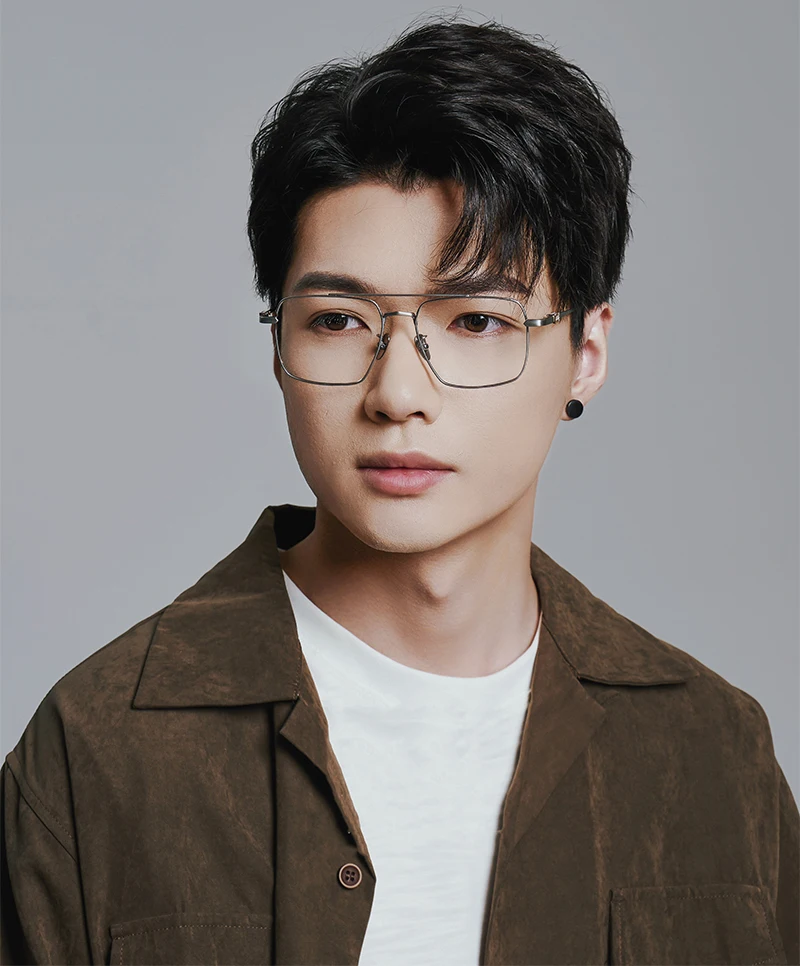 Fashion Men Square Pilot Glasses Frame Vintage Pure Titanium Ultra-light Double Beam Eyeglasses 5193 Simple Korea Style Gafas