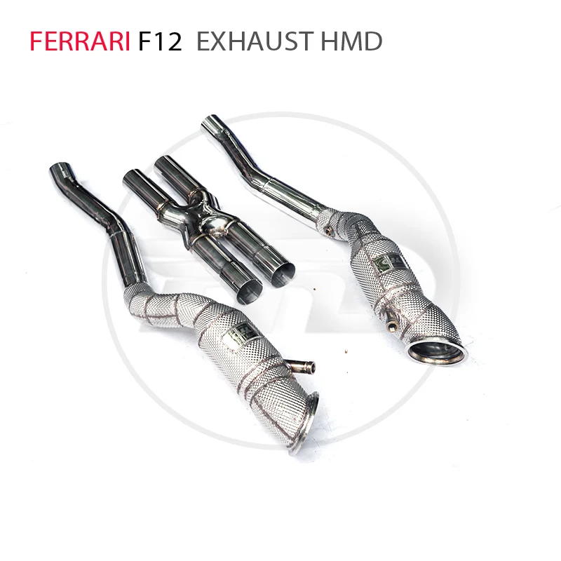 HMD Exhaust Manifold Downpipe for Ferrari F12 Car Accessories Muffler With Catalytic Converter Header Without Cat Pipe