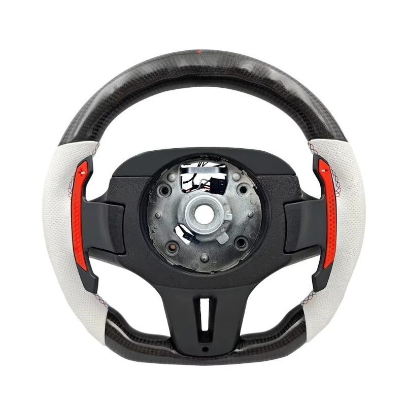 With Vibration Heated Carbon Fiber LED Steering Wheel for BMW X3M F97 X5M F85 G01 G02 G20 F21 G22 G30 X5 G05 X6 G06 M4 G82 M340i
