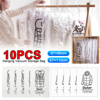 Hanging Vacuum Bags Space Saving Clothes CHang Transparent Vacuum Bag Storage For Clothes Down Jacket Overcoat Compression Home