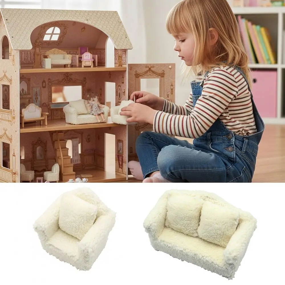1:12 1:6 Poppenhuis Bank Witte Scène Model Poppenhuis Accessoires Zandtafel Meubels Poppenhuis Meubels Model