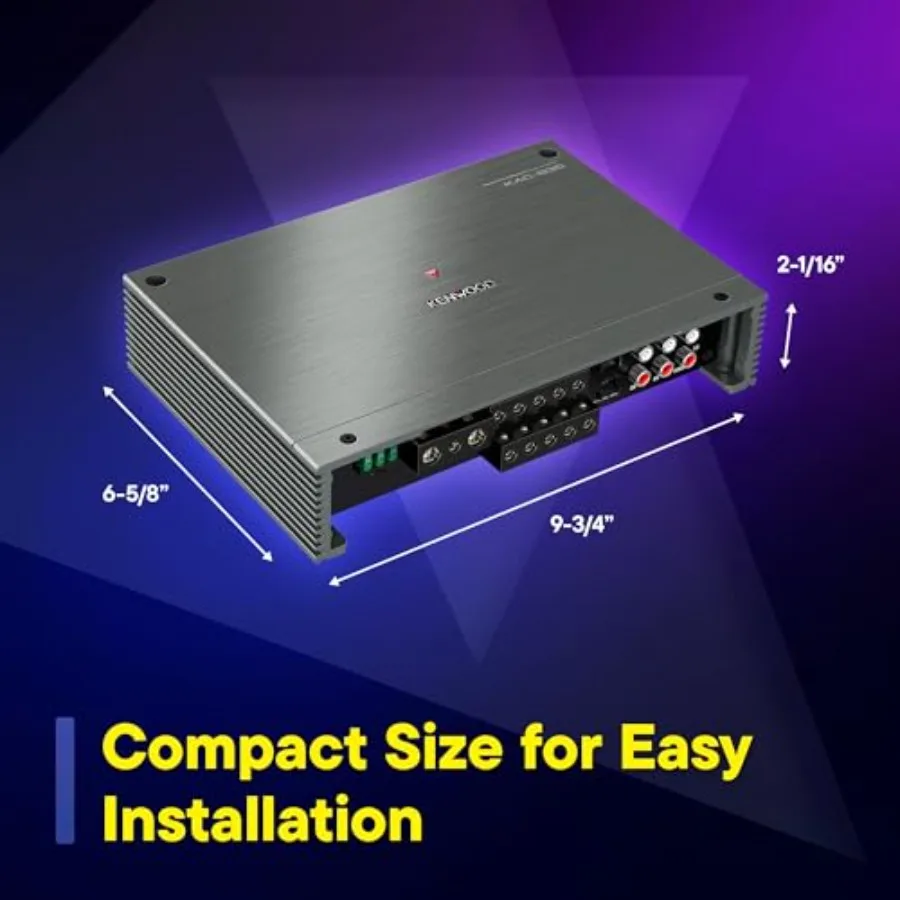 KAC-835 Class D 5-Channel Power Amplifier 1600W all-in-one amp for car audio, aluminum chassis, black finish, high-efficiency c