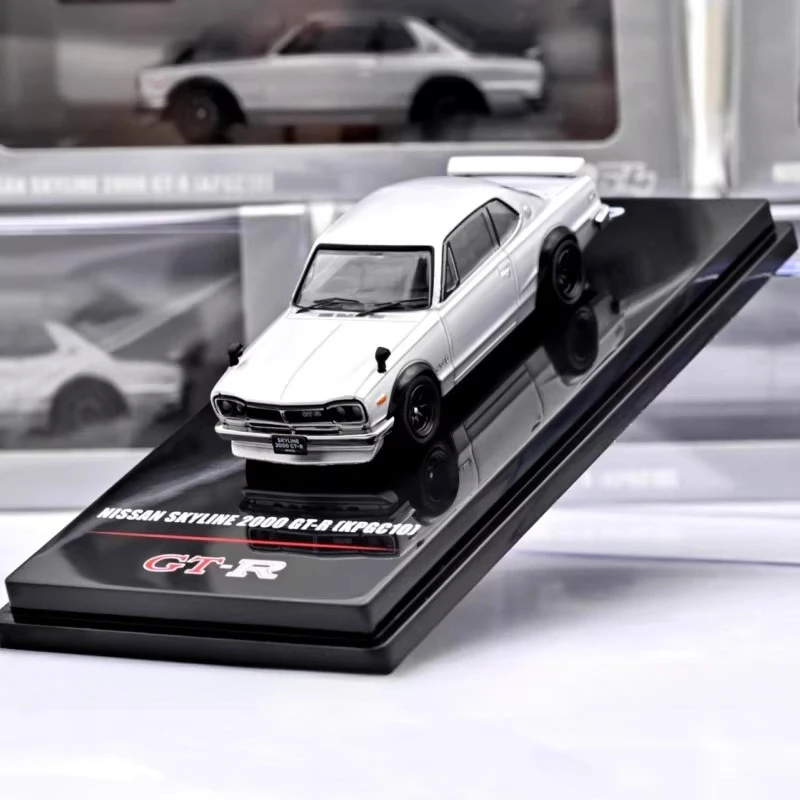 Modelli Inno Diecast in scala 1/64 Nissan Skyline GT-R KPGC10 in lega d'argento modello di auto giocattoli per ragazzi regalo
