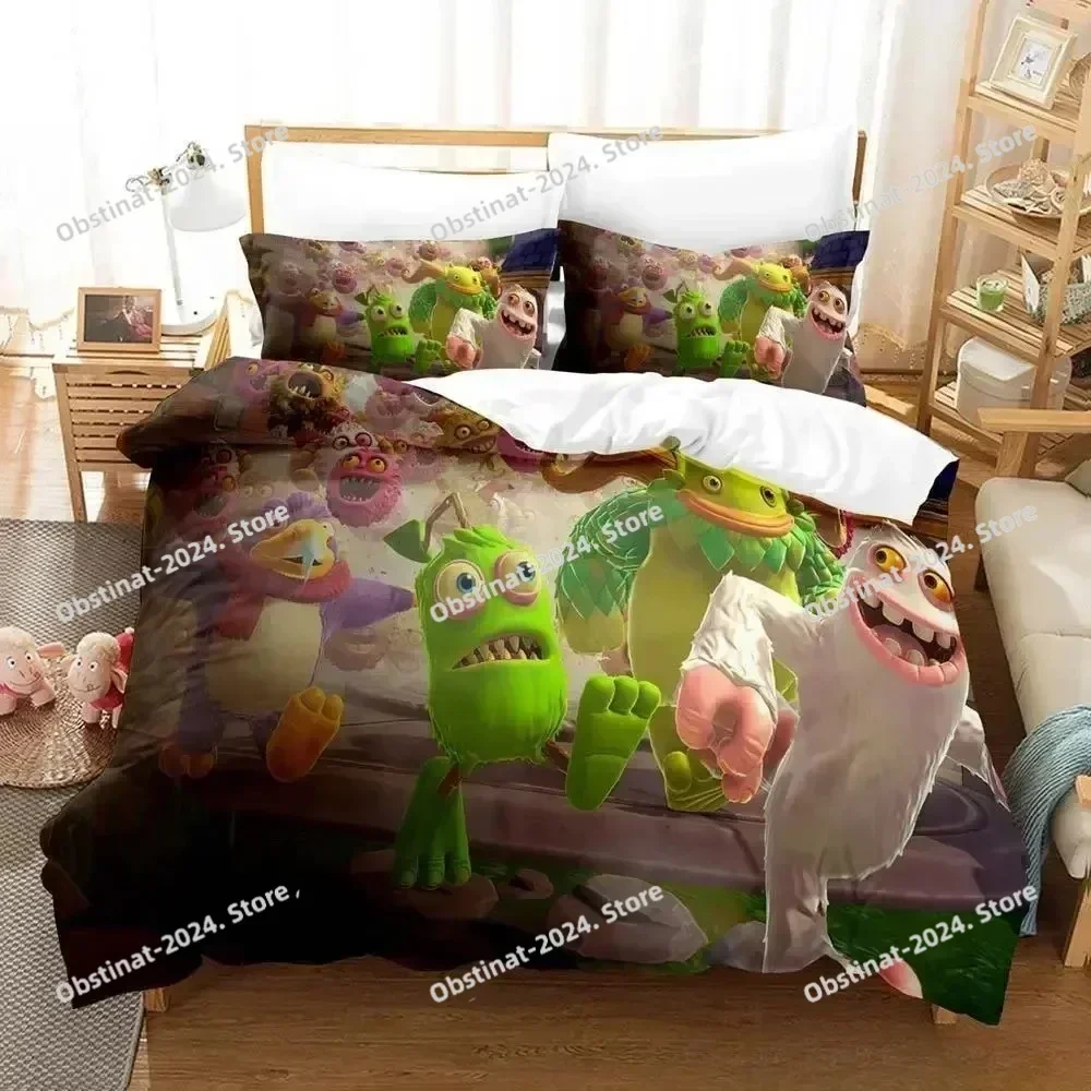Game My Singing Monsters Bedding Set Printed single Comforter Quilt Cover Duvet Cover Pillow Case 3 Pieces Sets Kids Adult Size