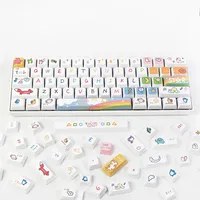 PBT Keycaps 127 Keys GMK Animal Party XDA Profile Keycap Dye Sublimation Mechanical Keyboard Keycap for MX Switch GK64 GK75