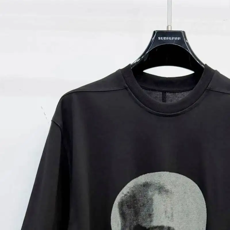 American High Street Loose T Shirt Men's Round Neck Short Sleeve Oversize Tops 2026 Summer New 2YUWH