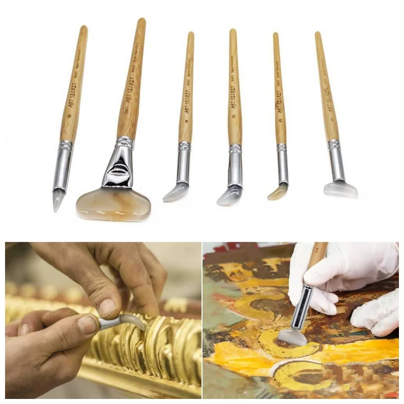 Artsecret Agate Polishing Pen with Handle Natural Agate Burnisher for Gold Silver Jewelry Scratch Repair Ring Bracelet Tools