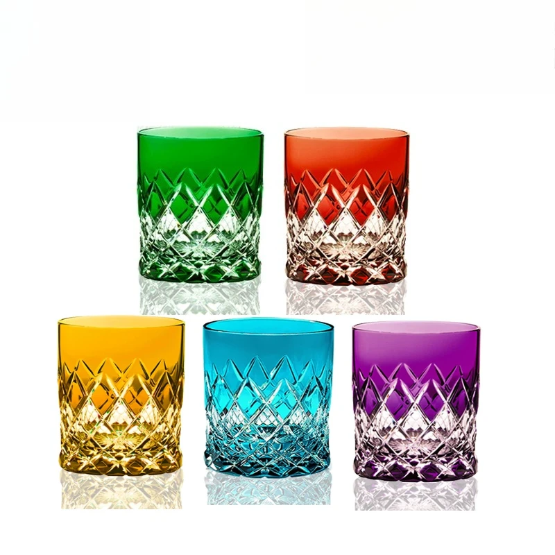 

Set of color material crystal glass color handmade light luxury foreign wine spirits whiskey glass