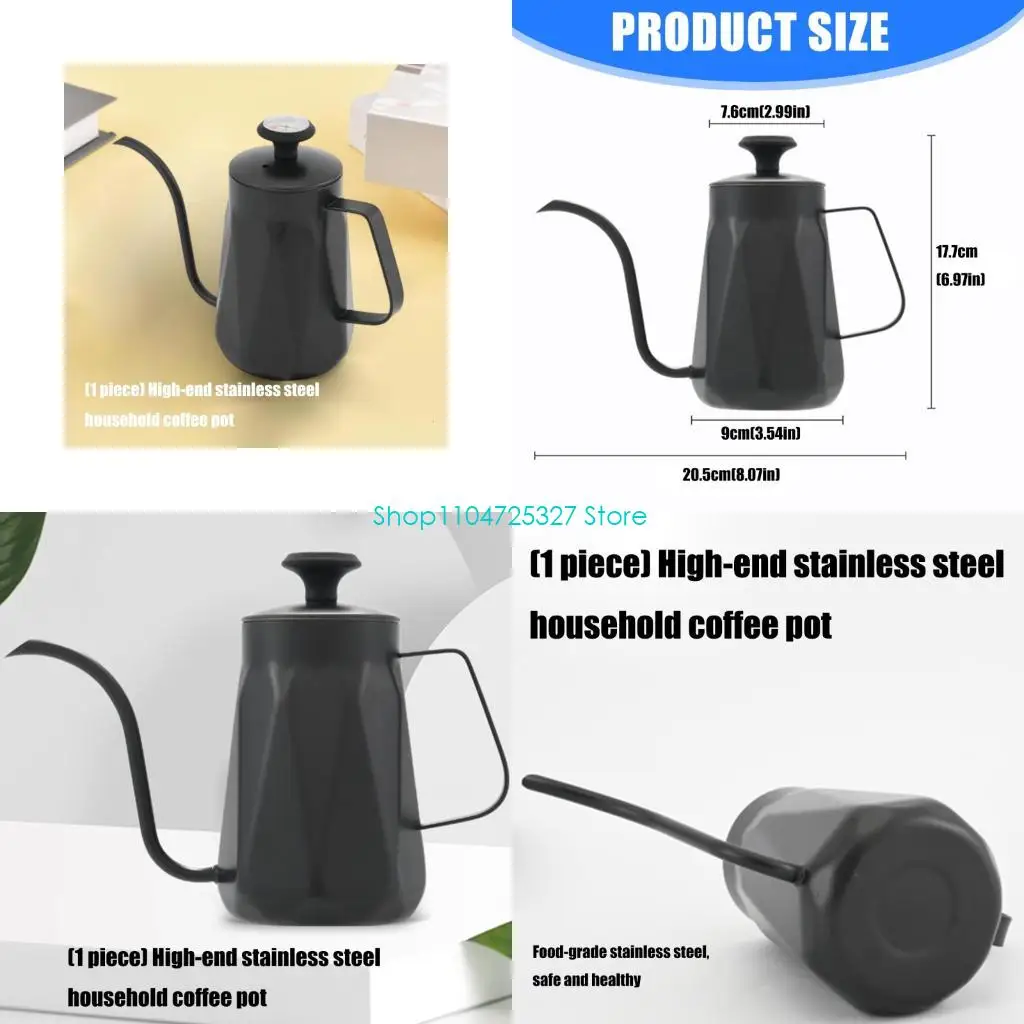 

D8KF 700 мл Gooseneck Coffels Coffee Pot оснащен нельзящей ручкой и термометрами