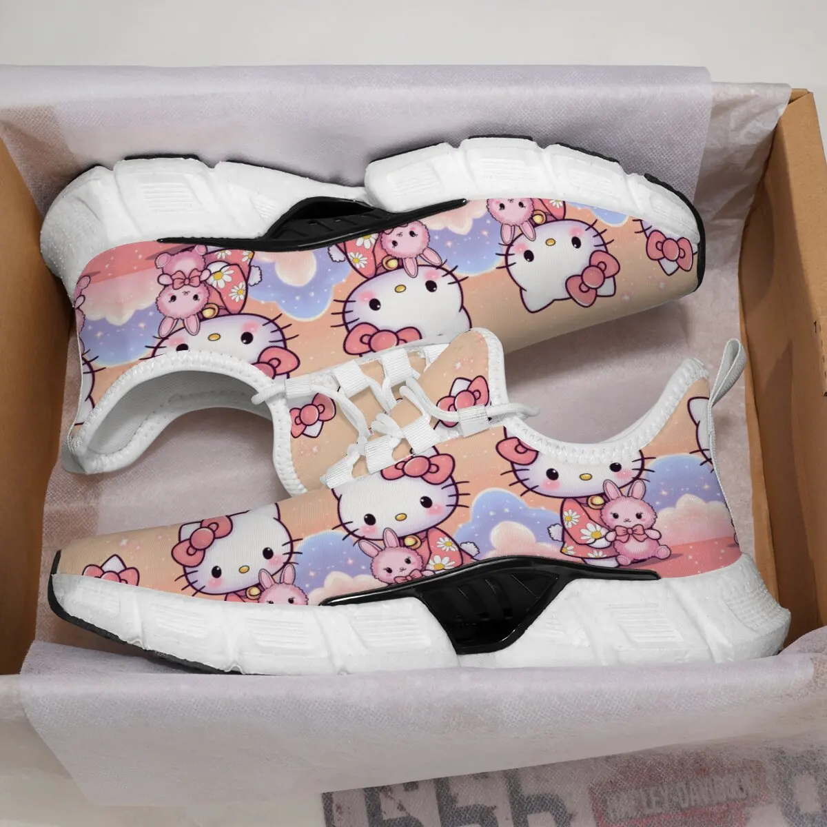 

Hello Kitty Shoes Sneakers Lightweight Walking Shoes Comfortable Casual Skateboard Shoes Men Solid Leisure White Black Men Shoes