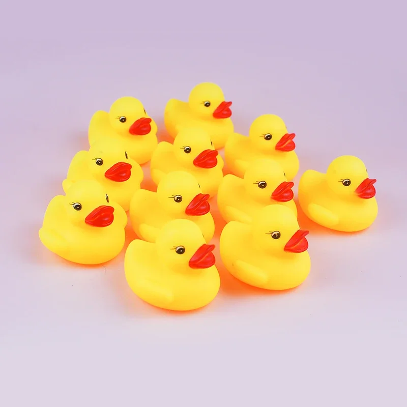 60-120pcs Baby Bath Water Toys Ducks Shower Games Swimming Pool Float Squeaky Sound Rubber Ducks Toys for Children Gifts