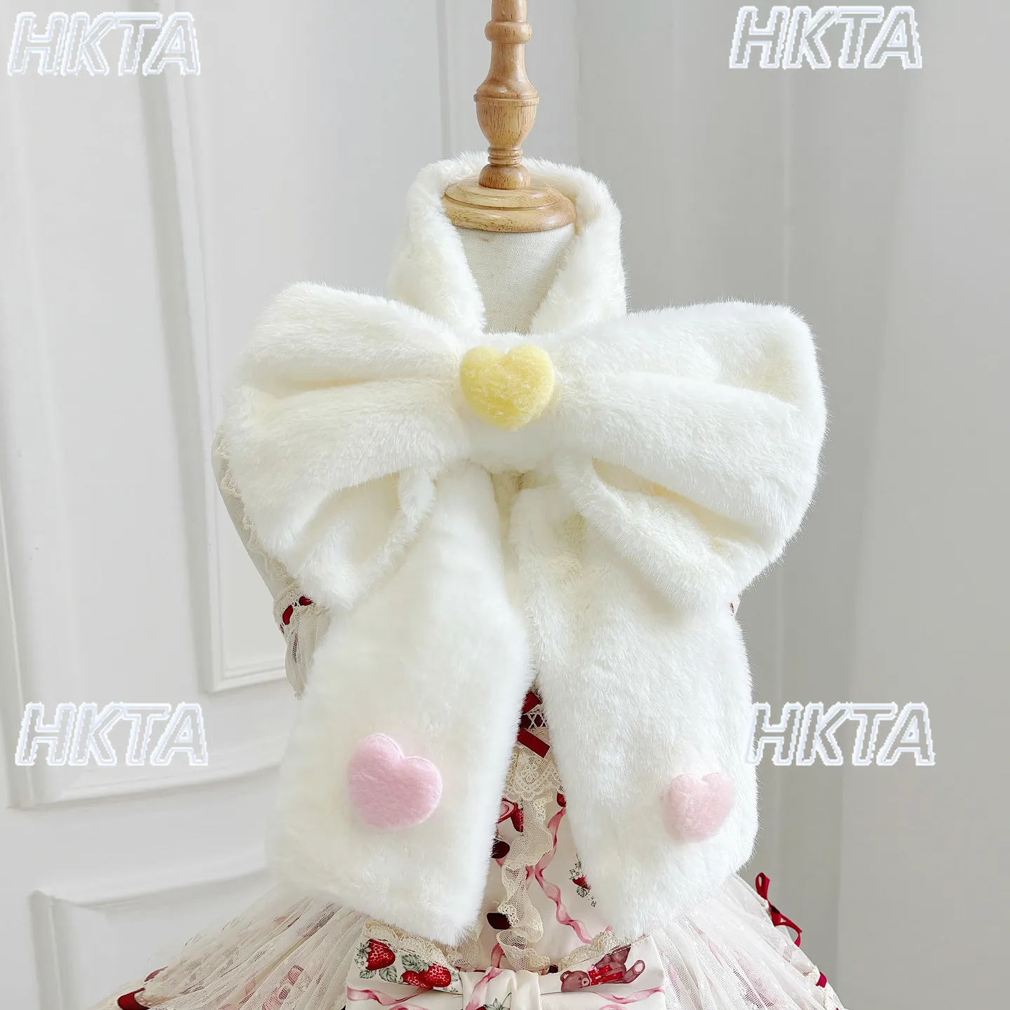 

Японский теплый белый шарф с большим бантом 2026, милый зимний универсальный шарф в стиле Лолиты с имитацией норки, аксессуары для одежды, женские аксессуары