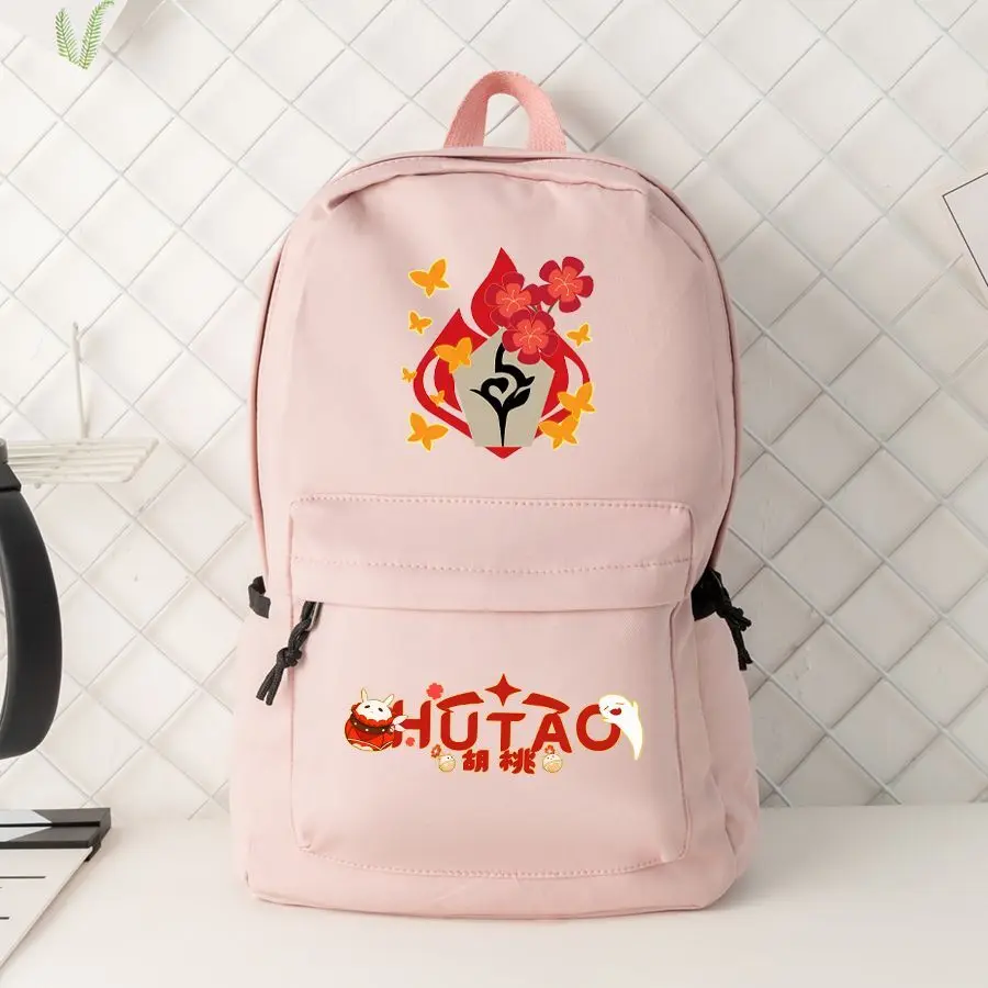 Hutao Genshin Impact Anime Merchandise For Girls Elementary And Middle School Students Lightweight Cute Cartoon Backpack Anime