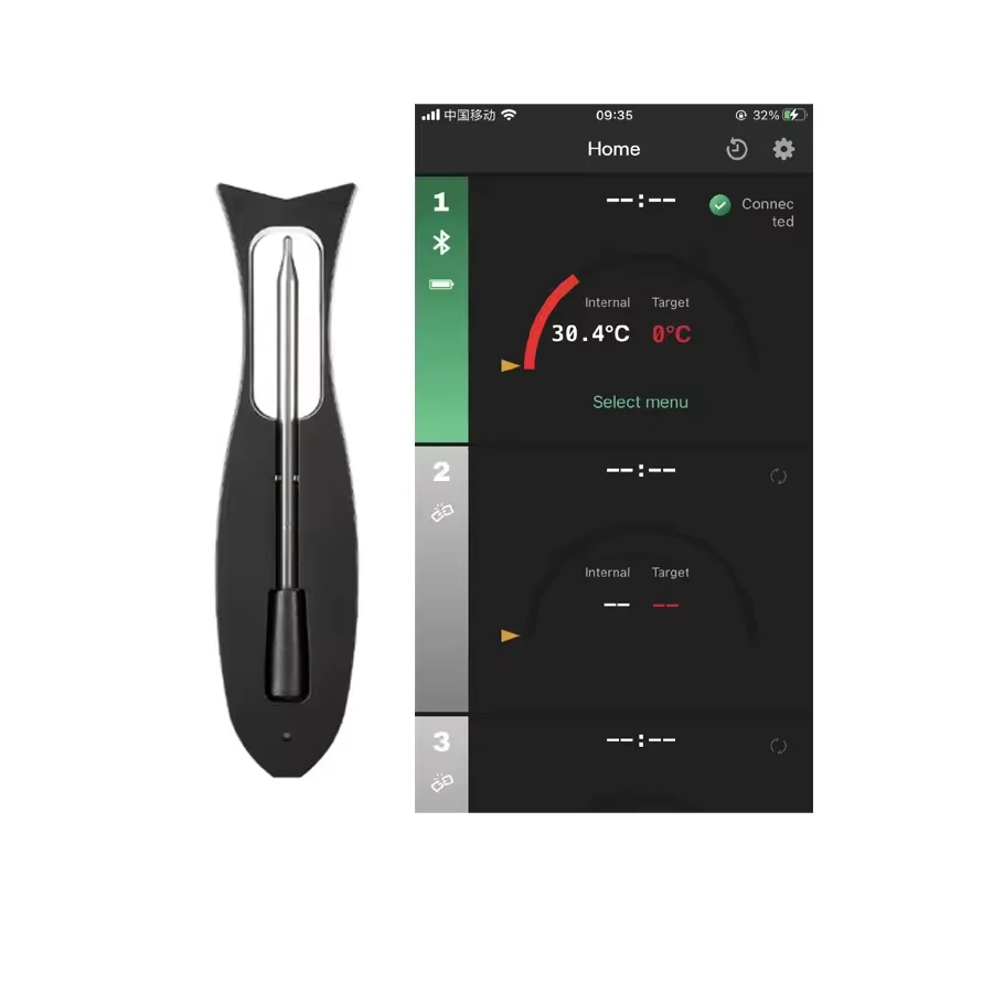 Fleischthermometer, kabelloses Fleischthermometer, Fernsonden-Thermometer mit APP