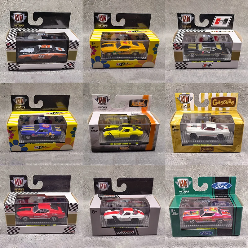 

M2 литой под давлением масштаб 1/64 Plymouth Ford Series Muscle Car, коллекционная модель из сплава, статический дисплей, подарок для мальчика, игрушки, орнамент, сувенир