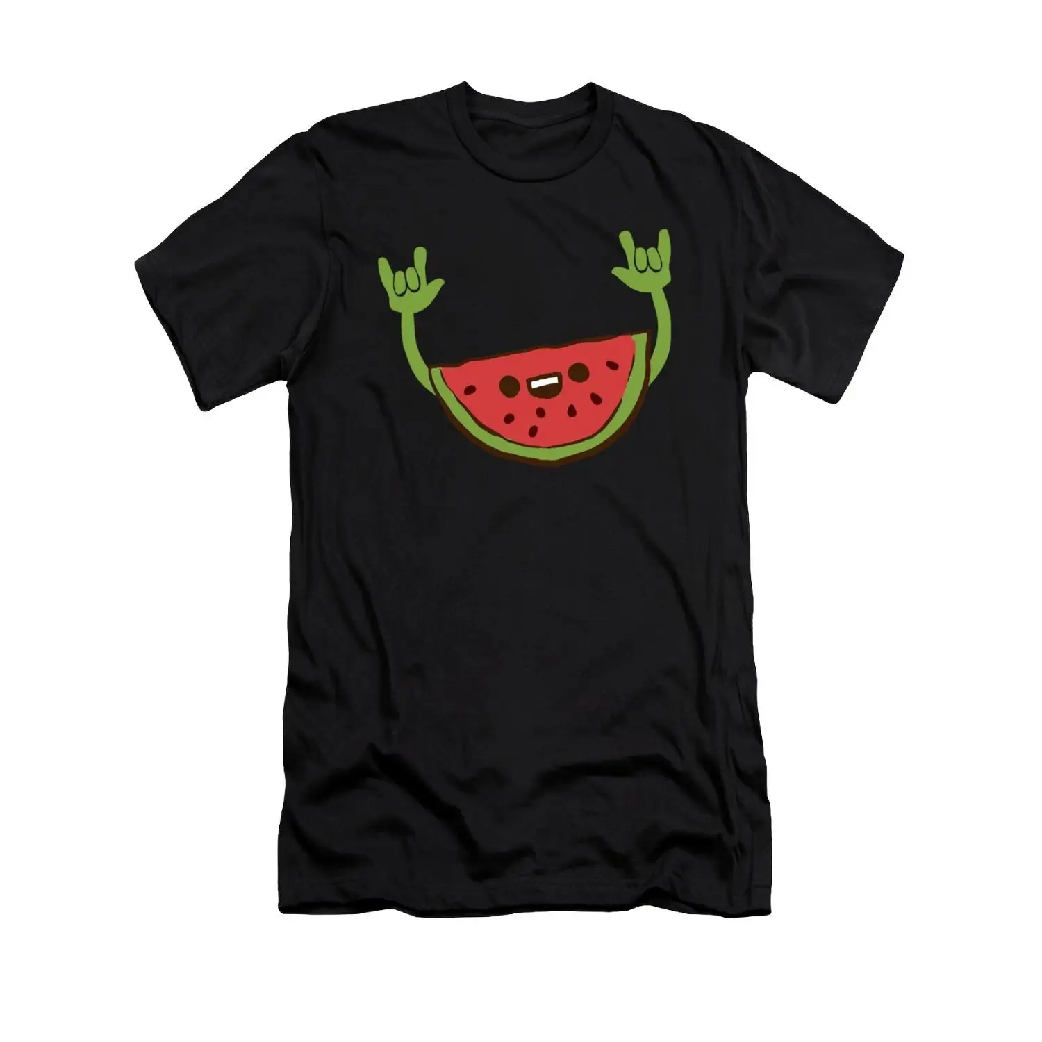 Men'S Fun Watermelon Pattern T-Shirt, Soft And Casual for Summer, Featuring a Minimalist Design with Green Accents, Perfect for Relaxed Outfits, Machine Washable Top | Comfortable And Fitted, a Watermelon-Themed Item