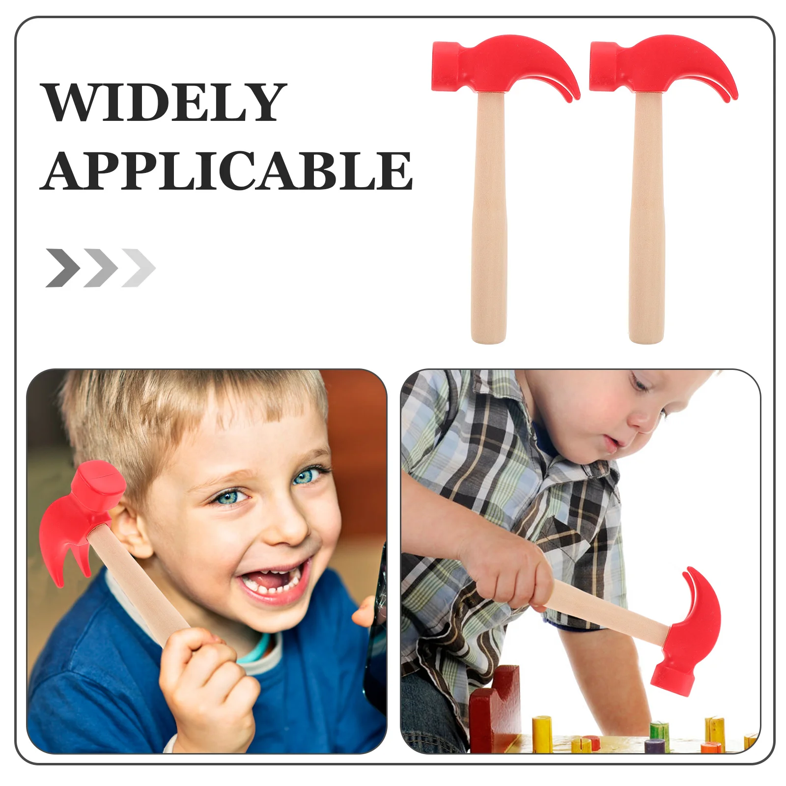 2 Pcs Simulated Small Wooden Hammer Children Toy Kids Simulation Toys Tools for Baby Toddler