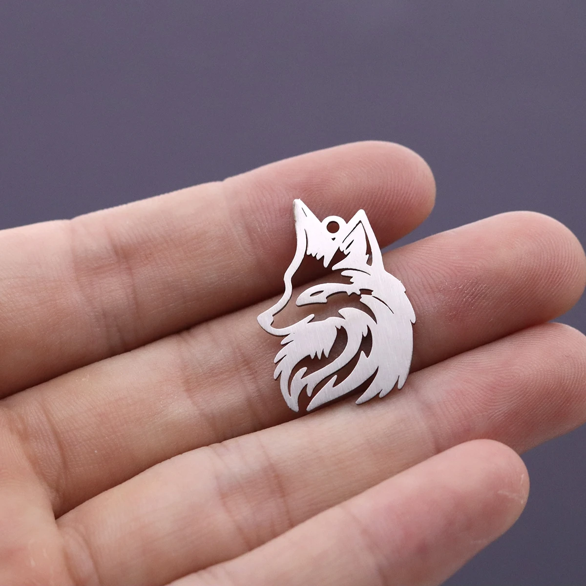 3pcs Stainless Steel Animal Charms Gothic Hollow Wolf Snake Moth Leaf Pendant for DIY Jewelry Making Necklace Earrings Findings