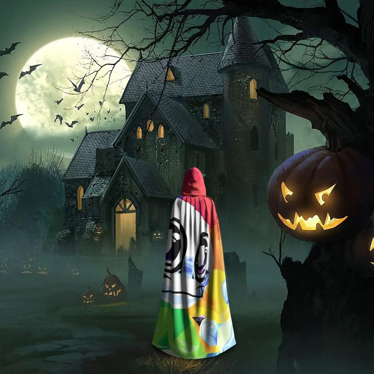 عباءة دانديز وورلد داندي طويلة بغطاء للرأس للساحرة في القرون الوسطى زي تنكري لحفلات الهالوين للبالغين من الجنسين