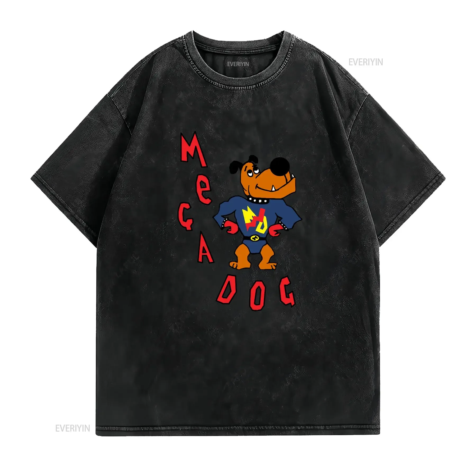 Men'S Skins UK Sid Jenkins Mega Dog T Shirt Retro Cartoon Print with Logo Casual Round Neck for Attire All Season Comfort