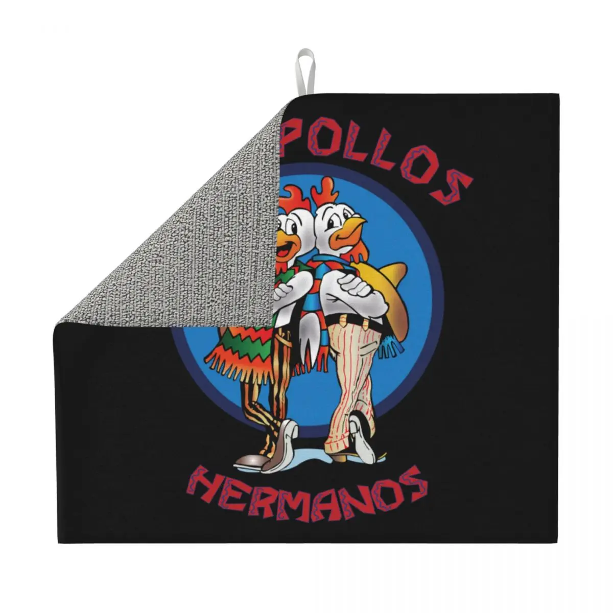 Custom Quick Dry Funny Los Pollos Hermanos Dish Drying Pad Absorbent Microfiber Breaking Bad Drainer Mats for Kitchen