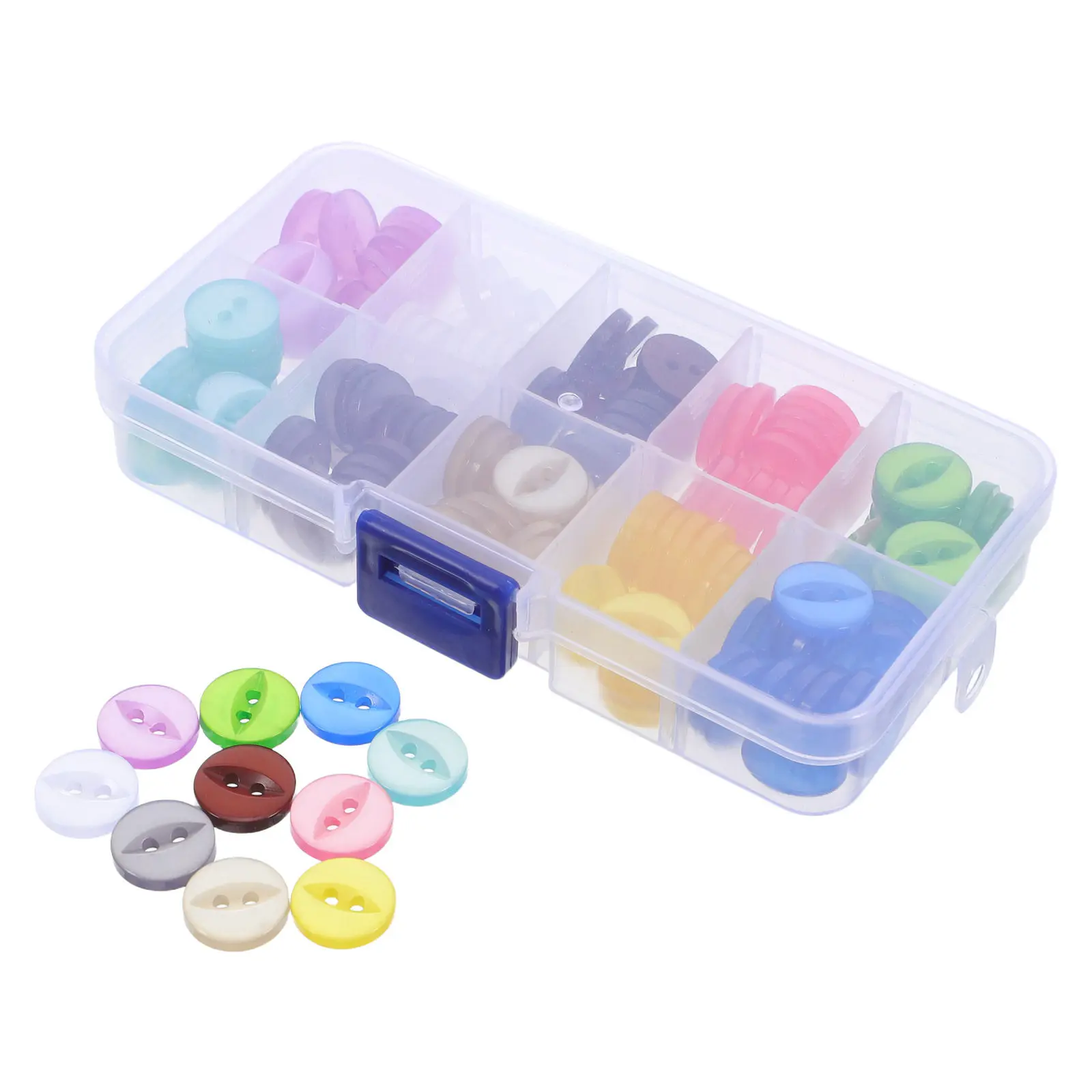 1 Box Fish Eye Resin Buttons Two Hole Round 14mm Multiple Colors Assorted Clothing Fasteners Shirt Sweater DIY Craft Buttons