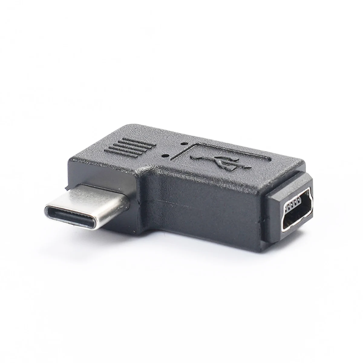 1-10 Stück 90-Grad-Winkel USB Typ C Stecker auf Mini 5-Pin USB Buchse Lade- und Datensynchronisationsadapter für Kamera GPS Dashcam – Detail 4